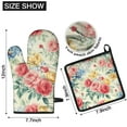 thumbnail image 6 of Pioneer Flower Kitchen Oven Mitt and Pot Holder Sets 4 Pcs for Baking, Cooking and Grilling, Heat Resistant Up To 392 °F, 6 of 7