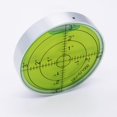 thumbnail image 2 of Nivelador horizontal de aluminio de alta precisión para nivelar burbujas, circular, 2.4 pulgadas y 60 mm (plateado, verde), 2 of 5