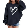 thumbnail image 1 of Sudadera con capucha y estampado de corazón de San Valentín, sudadera de manga larga para niños y niñas, chaqueta para niñas de talla mediana y grande., 1 of 7