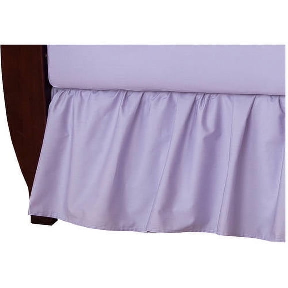 American Baby Company 100% Natural Cotton Percale Ruffled Crib Skirt, Lavender, Soft Breathable, for Girls