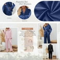 thumbnail image 2 of SUNBS Pajamas For Women Set Silky Satin Two Piece Outfits For Women Long Sleeve Nightwear Loungewear, 2 of 7