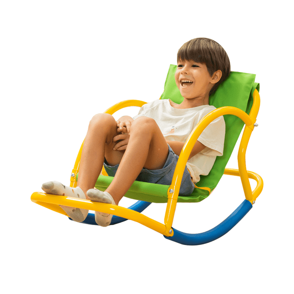 Platports Kid Rocking Lounge Chair - Powder-Coated Metal Rocking Chair - Yellow