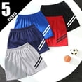 thumbnail image 2 of Likimi Toddler Boys Shorts Summer 5Pcs Elastic Waist Solid Color Comfort Casual Shorts Black Size 2-3 Years, 2 of 8
