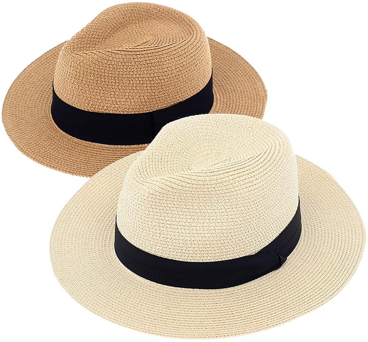 Wide Brim Fedora Hat UV Protection 