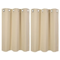 PiccoCasa Polyester Blackout Curtain Panel Set of 2, Beige 42 x 36 Inch
