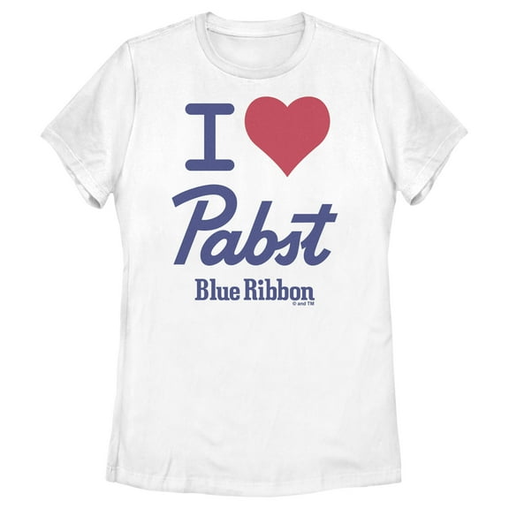 Women's Pabst I Heart Beer Graphic Tee White Small