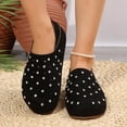thumbnail image 5 of Flats for Women Round Closed Toe Mules Slip On Cork Footbed Sandals Soft Orthopedic Shoes Black 6, 5 of 9
