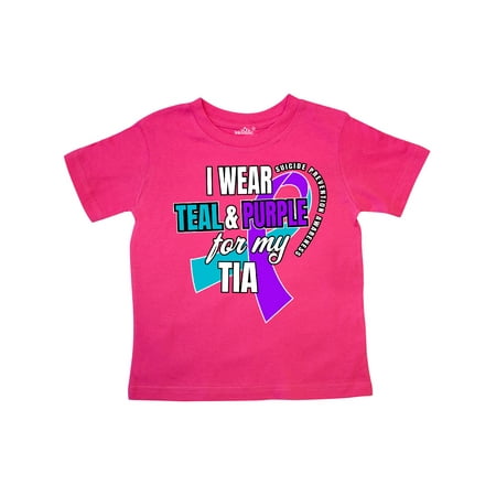 

Inktastic Suicide Prevention I Wear Teal and Purple for My Tia Gift Toddler Boy or Toddler Girl T-Shirt