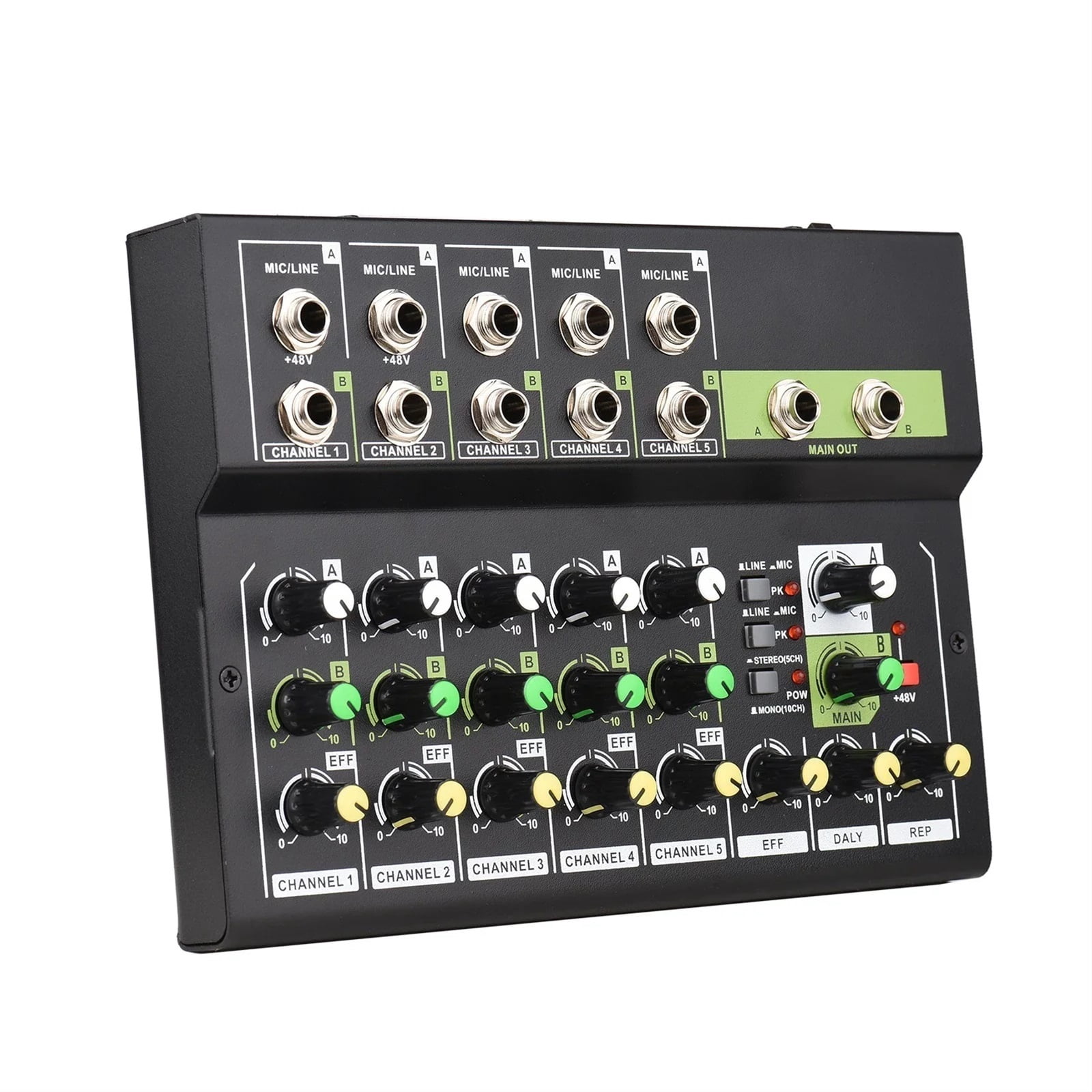10 Channel Mixing Console Digital Audio Mixer Stereo Mic/Line Mixer with Reverb & 48V Phantom Power 10 channel sound table ,Precision Control
