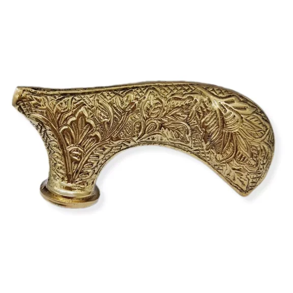 Vintage Gold Brass Designer Handle for Walking Stick Cane – Victorian Style, Handmade Replacement Grip for Men Women