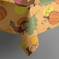 thumbnail image 5 of Happy Thanksgiving Turkey Fall Leaves Pumpkin Square Tablecloth,Waterproof Square Table Cover,Wipeable Spillproof Washable Table Cover for Home Kitchen Party Decor 42"X42"(107x107cm), 5 of 6