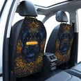 thumbnail image 3 of Naloa Elegant Dog Mandala Art 2Pcs Anti-Kick Back Seat Cover Kick Mat, Car Seat Protector with 3 Storage Pockets, 3 of 8