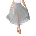 thumbnail image 4 of Yeahdor Womens Ladies Lace-Up Flowy Skirt Ballet Modern Dance Costume Solid Color High Waist Dance Training Skirt, 4 of 7