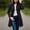 Black, variant on Women's Hot Pink Double Breasted Jacket Notch Collar Long Sleeve with Cuff Belts Classic Mid-Length Trench Coat Outerwear for Daily Wear Black