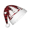 thumbnail image 2 of Fuzoiu Christmas Tree Buffalo Plaid Print Santa Hat Christmas Hat for kids,Santa Hats with Pompom, Unisex Xmas Holiday Hat for Christmas New Year Festive Party Supplies, 2 of 6