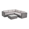 thumbnail image 1 of Noble House Santa Rosa 6 Piece Outdoor Wicker Sectional Sofa Set in Gray, 1 of 29