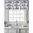 thumbnail image 4 of Coastal Fish Curtain Valances for Windows, Oil Painting Ocean Nautical Beach Kitchen Valance Window Treatment, Light Filtering Block Curtains for Bathroom/Bedroom/Living Room 42'' x 18'', 4 of 9