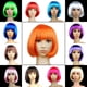 thumbnail image 5 of Peluca colorida BOB Head, cubierta para la cabeza, suministros para fiestas, peluca para la cabeza de estudiante, cabello corto, 5 of 5