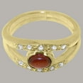 thumbnail image 4 of LBG British Made 9k Yellow Gold Genuine Natural Garnet & Diamond Womens Band Ring - 33 size options - Size 5.5, 4 of 7