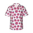 thumbnail image 2 of Yiaed Hand Drawn Strawberry Print Hawaiian Shirt for Men Short Sleeve Button Down Shirts Beach Shirts for Men-3X-Large, 2 of 5