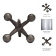 thumbnail image 6 of Decorative Metal Jack Sculpture for Home Décor - Modern Figurine for Bathroom, Office, and Living Room Décor - Abstract Accent for Entryway, Shelf Display, and Coffee Table - 5", Black & Metallic, 6 of 13