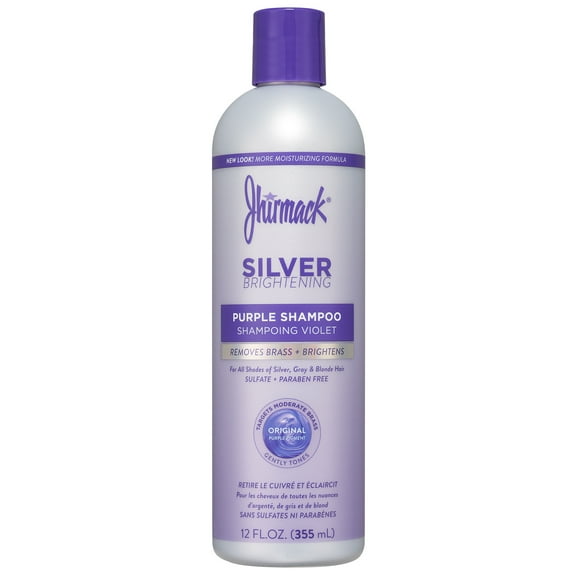 Jhirmack Silver Brightening Purple Shampoo for All Shades of Gray, White, and Blonde Hair, 12 fl oz