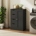 thumbnail image 4 of Walsunny Bathroom Floor Cabinet Storage Organizer Freestanding Wooden Cupboard with Door Drawers Adjustable Shelf for Small Spaces Laundry Room Kitchen Living Room Bedroom Home Office,Black, 4 of 8