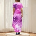 thumbnail image 4 of RYDCOT Women's Summer Casual Loose Short Sleeve Tie-Dye Long T Shirt Dress Asymmetrical Hem Beach Sundress Travel Vacation Dress 2024&nbsp;Clearance Purple, 4 of 6