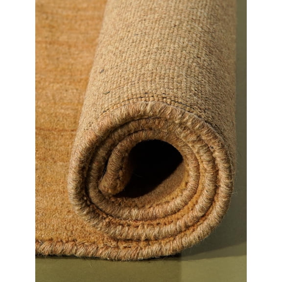 Rugsotic Carpets Handmade Rugs Hand Knotted Loom Square 6'x6' Gold Wool for Indoor Use