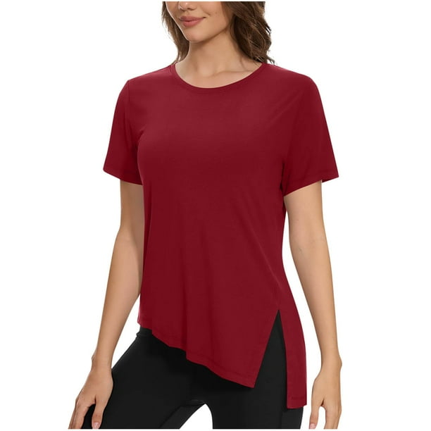 Camiseta de Manga Corta de las Mujeres, Camiseta de Cuello Redondo para Todas las Estaciones de Uso Diario