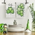thumbnail image 5 of Plaid Shamrock Eucalyptus St. Patrick''s Day Kitchen Towels Dish Towels, 18x26 Inch Lucky Farmhouse Holiday Decoration Hand Towels Set of 2, 5 of 6