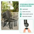 thumbnail image 5 of VIVIJASON 9-Piece Outdoor Dining Set, Cast Aluminum Retro Patio Furniture Table and Chairs Set for 8, Include Large 64" Square Dining Table and 8 Chairs with Umbrella Hole for Balcony Garden, Khaki, 5 of 7