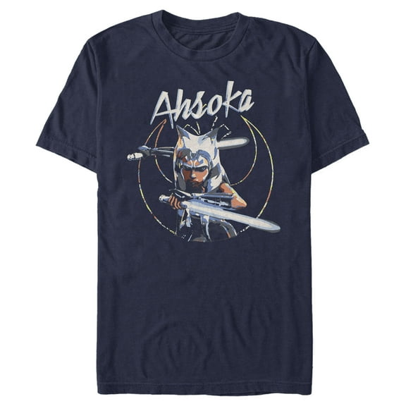Men's Star Wars: The Clone Wars Rebel Alliance Ahsoka Graphic Tee Navy Blue Medium