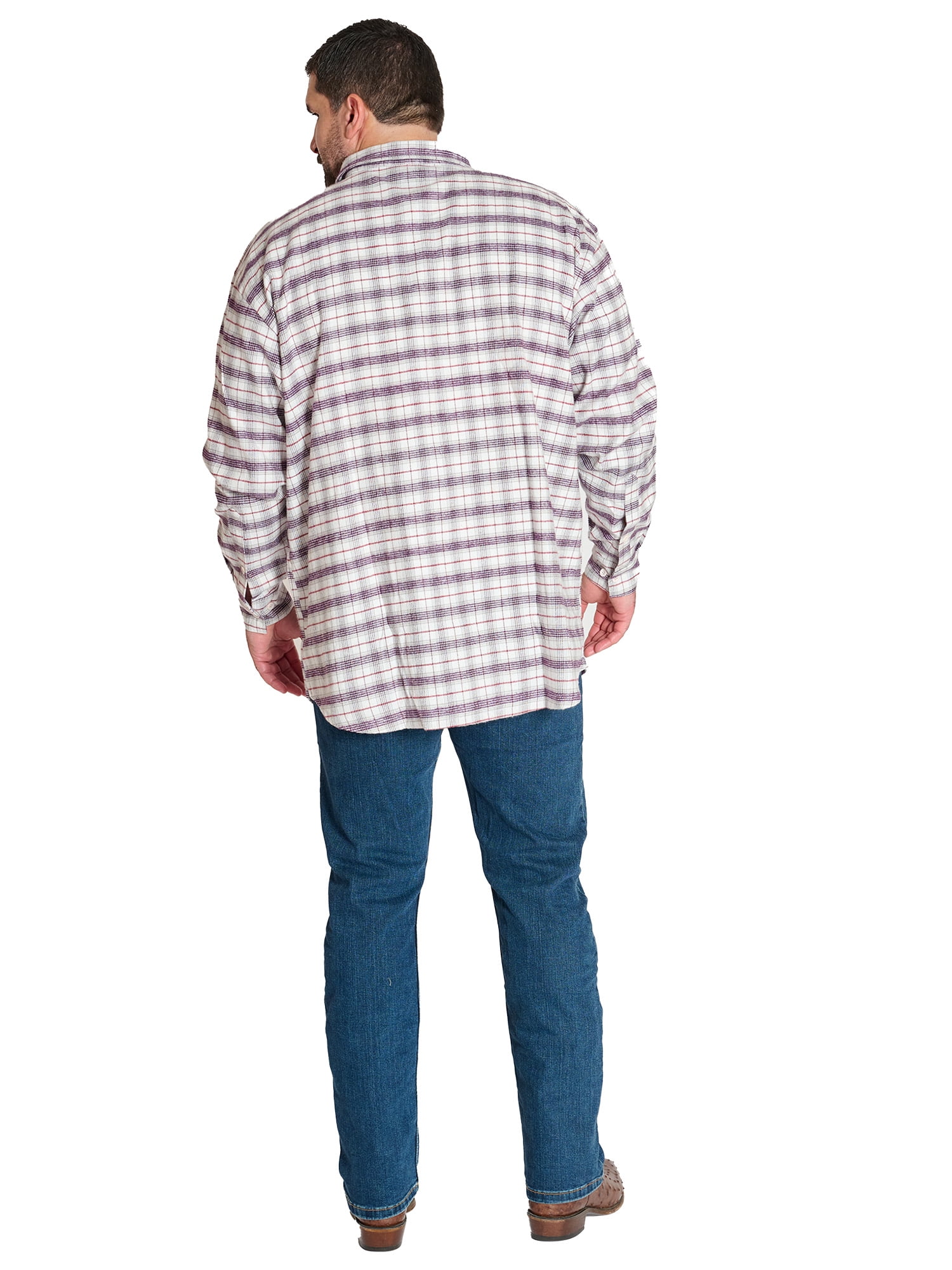 Wrangler Men's Big and Tall Plaid Flannel Shirt ,Big Size Up To 6XL And Tall Size Up To 4XT