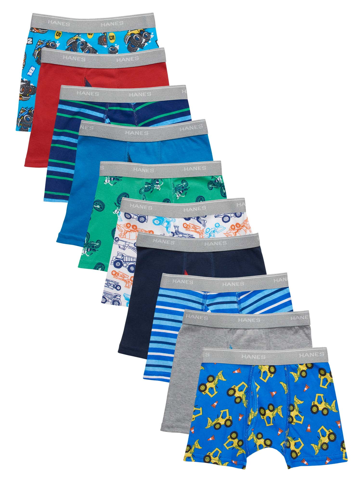 Pack of 2 Hanes Big Boys' Dyed Printed Sport Boxer Brief