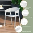 thumbnail image 2 of WestinTrends Playa 7-Piece Outdoor Metal Rectangle Patio Dining Table Set With Stackable Patio Dining Chairs, White, 2 of 15