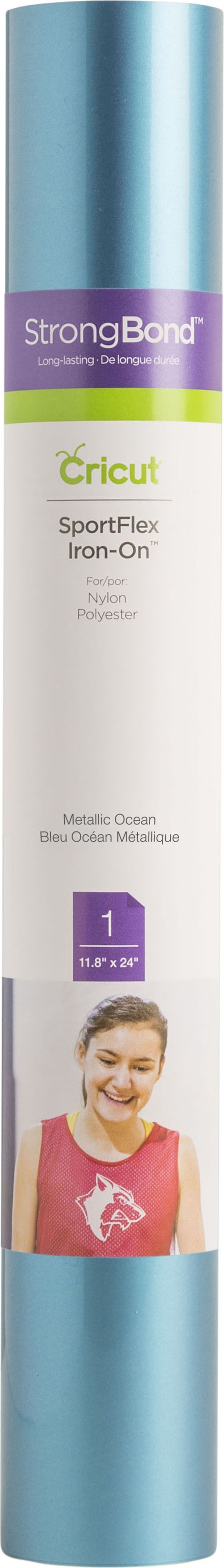 Cricut SportFlex Iron On Vinyl 11.8'X24'-Metallic Ocean