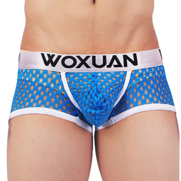 MSJUHEG Mens Underwear Boxers For Men Men Lows Waist U Convex Wire Imitation Briefs Net Hole Underpants Underwear Mens Underwear Boxer Briefs Blue M