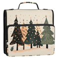 thumbnail image 5 of FORMRS Zipper Binder with Shoulder Strap 2-inch Ring 500 Sheet Capacity File Bag, Beige Christmas Trees, 5 of 5