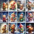 thumbnail image 2 of CHENISTORY-pintura por número de oso de Navidad, dibujo sobre lienzo, regalo de arte pintado a mano, imagen artesanal por número, Kits de animales, decoración del hogar, 2 of 4