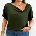 thumbnail image 4 of Otvok Womens Plus Size Tops Spring Solid Color Casual Short-Sleeved T-Shirt, 4 of 6