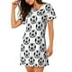thumbnail image 2 of Disketp Happy Soccer para Camisón Corto de Manga Corta para Mujeres, Camisón Cómodo con Escote Redondo, Bonito y Confortable, 2 of 6