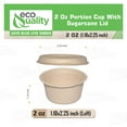 thumbnail image 3 of 2 Oz Compostable Souffle Portion Cups with Fiber Lids - Condiment Paper Sample Cup with Lid Sugarcane Bagasse, Biodegradable Great For Sauces, Condiments, Slime, Jello Shot, Food Storage (1000), 3 of 7