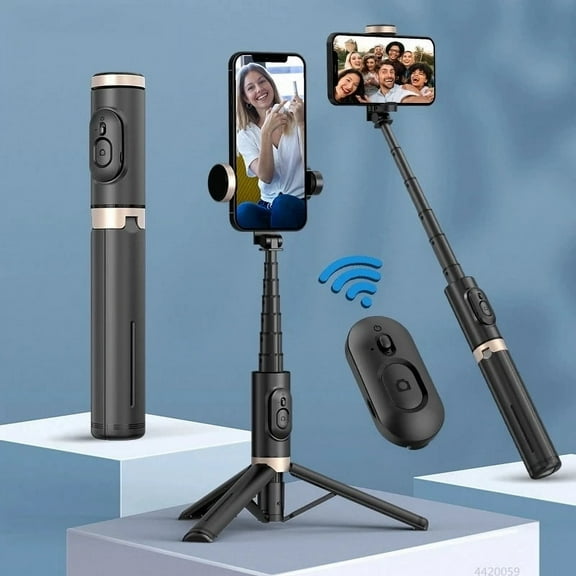 Bluetooth Selfie Stick, Foldable Wireless Tripod, Shutter Single Pole Real-time Photo
