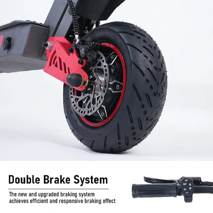 FREEBOY H8 Dual Motor Electric Scooter, 6000W, 60V 28Ah Battery, 50 mph Top Speed, 50–56 Mile Range, Dual Hydraulic Disc Brakes, 11" Off-Road Tires, IPX5 Waterproof, 330 lb Max Load