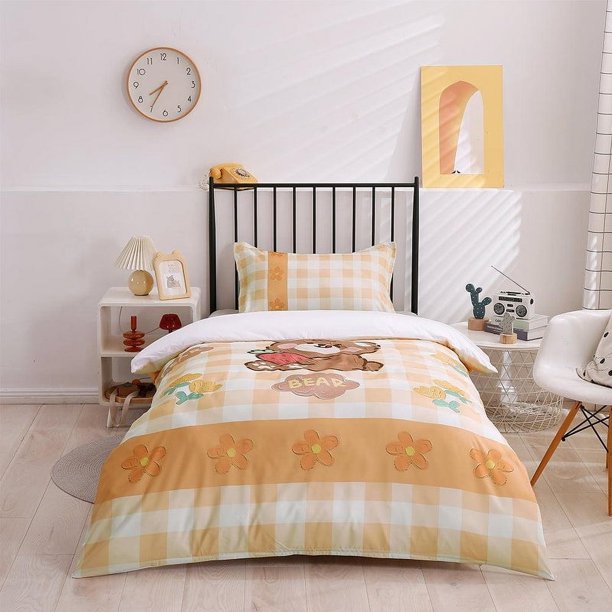 3D Cartoon Animal Oso Funda de edredón Set Ropa de cama Set Funda de edredón Fundas de almohada 191