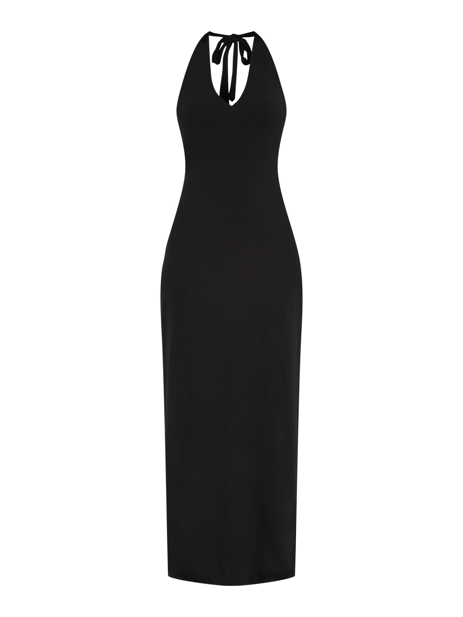 No Boundaries Knit Halter Maxi Dress Women's Plunge V-Neck Animal Print Maxi  Dress - Walmart.com
