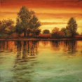 thumbnail image 2 of Thomas, Neil 15x15 White Modern Wood Framed Museum Art Print Titled - River Sunset I, 2 of 4