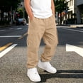 thumbnail image 5 of OOOUM Kids Cargo Pants Casual Loose Straight Leg Pants Solid Lightweight Bottoms With Side Pocket Beige, 5 of 8
