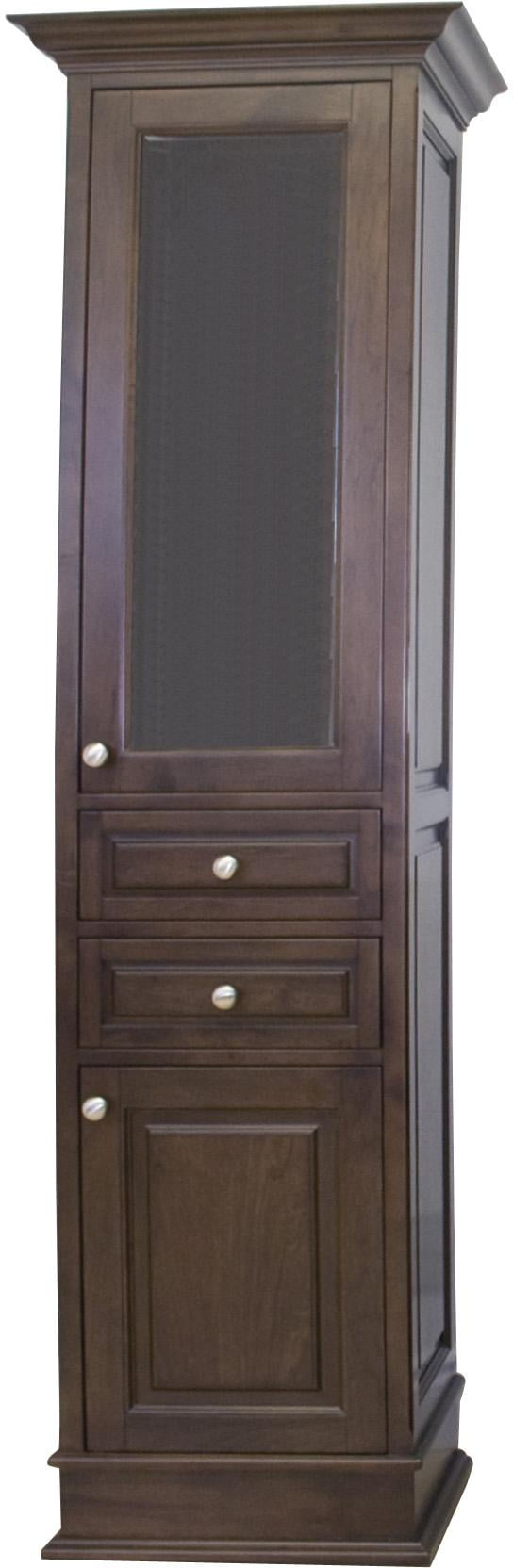 21.5-in. W x 76-in. H Traditional Birch Wood-Veneer Linen Tower In Walnut